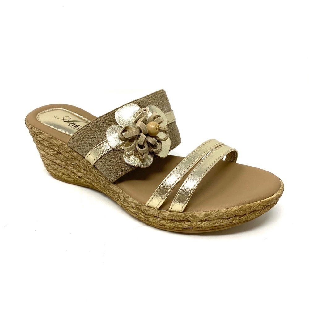 Azura by Spring Step Aketi floral wedge sandals